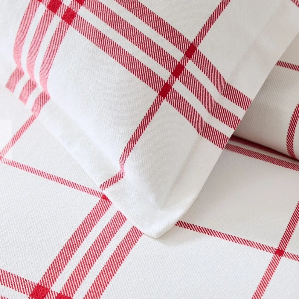 West Elm Farmhouse Plaid King Duvet Cover & Euro Shams